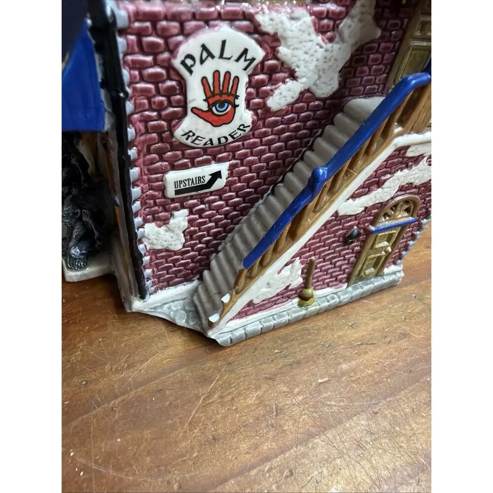 VTG Lemax Spooky Town Dragon's Breath Costume Shop Casket Maker Halloween -flaws